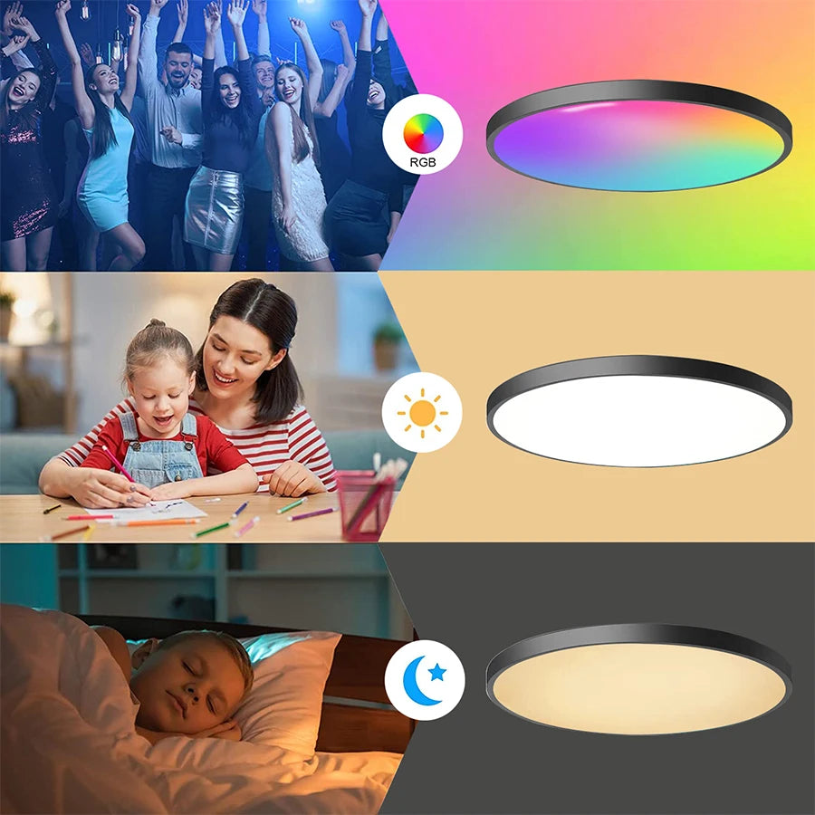 Tuya WiFi Smart LED Ceiling Light AC220V 24W RGB For Bedroom Living Room Home Decor Round Light Works With Alexa Google Home