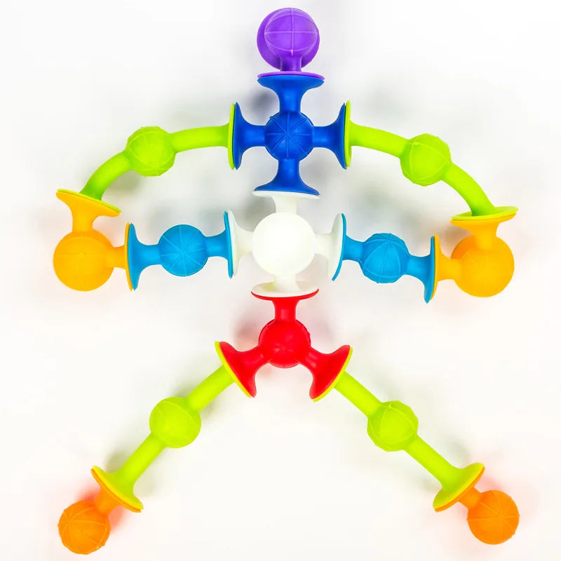 Suction Cup Toy, Soft Throw Darts Set,Building Blocks Pop Sucker Toy,Fidget Toy for Kids,Parent-child Interactive Game