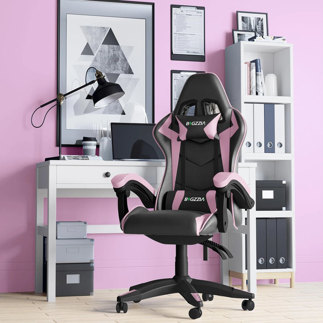 Gaming Chair Office Chair Ergonomic PU Leather Computer Desk Chair with Headrest and Lumbar Support Game Chairs Racing Chair