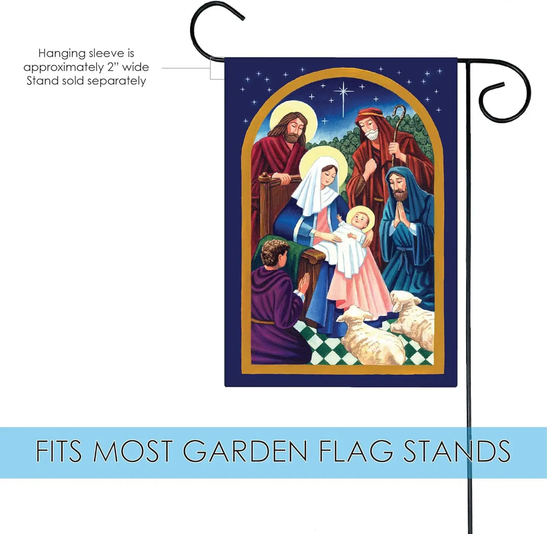 Toland Home Garden 111242 Nativity Night Christmas Flag 12x18 Inch Double Sided Christmas Garden Flag for Outdoor House Winter F