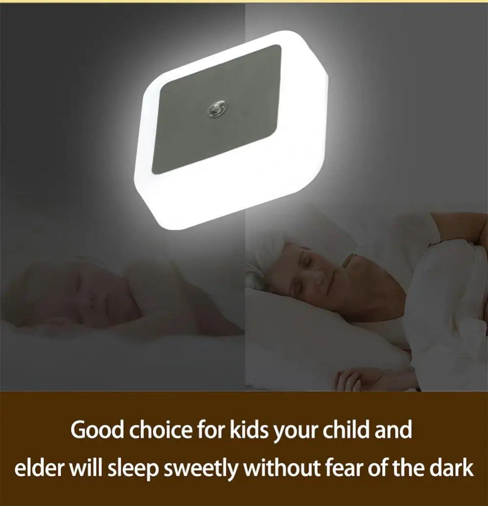 LED Night Light Smart Motion Sensor Lamp EU UK US Plug Mini Wall Lights For Bedroom Hallway Corridors Stairs Bedside Lamp