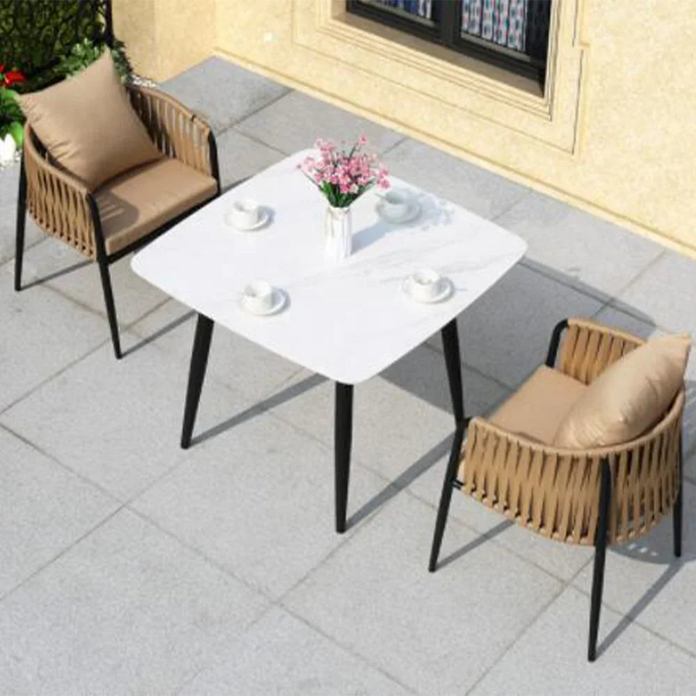 Europe style New Design Aluminium Garden Outdoor Rattan side Table Chair Furniture Dining Patio Set