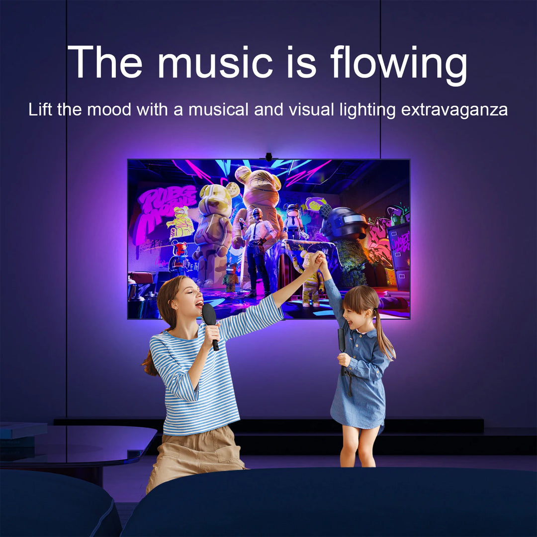 Immersion TV Backlights with Camera, Smart Ambient TV Strip Light RGB Synchronization Ambient Led Strip Light Living Room LED