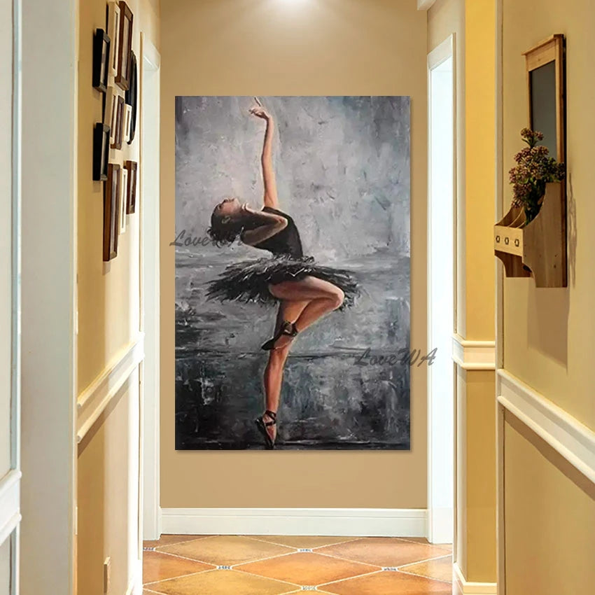 Ballet Dancer Abstract Art Acrylic Canvas Artwork Wall Décor, Not Framed