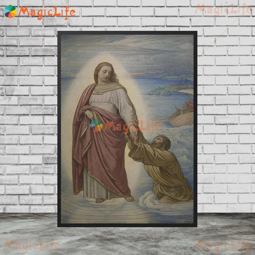 Religion Christ and Mary Posters Christianity Wall Pictures For Living Room Nordic Poster Wall Art Canvas Painting Unframed