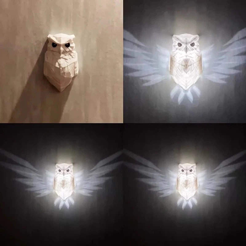 Modern Creative Bird Wall Lamp Owl Eagle Shape Projector Atmosphere Sconce Light 3D Print Body Home Decor Animal Lighting Lustre