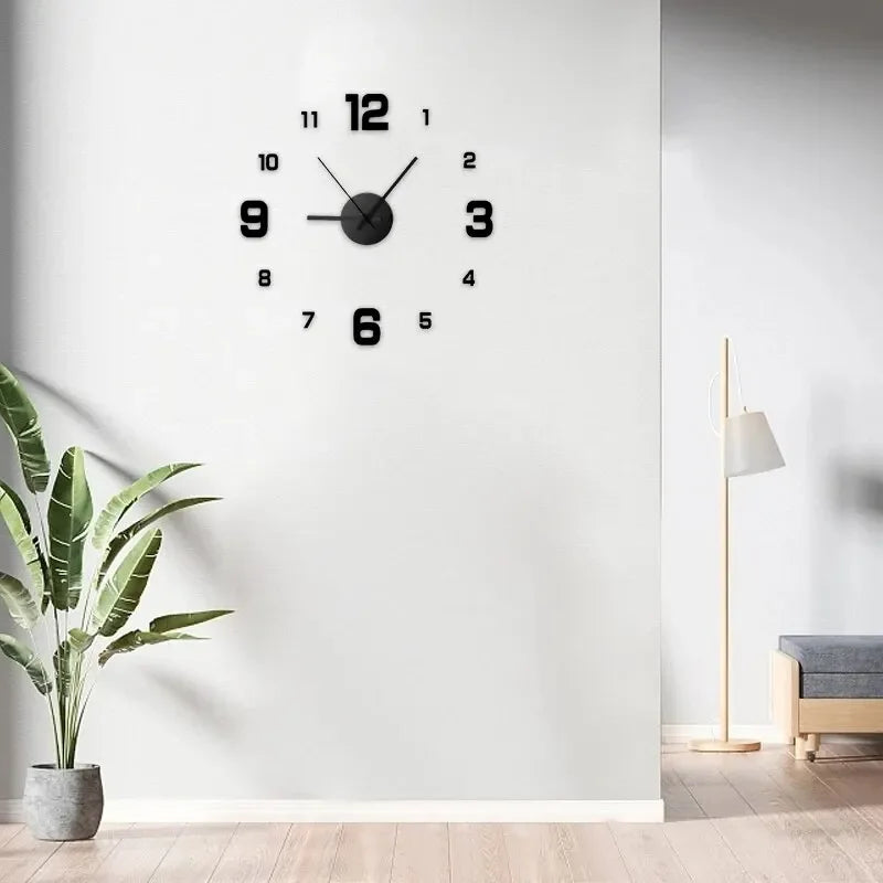 Creative Frameless DIY Wall Clock Wall Decoration Home Silent Clock Living Room Office Wall Decoration Art Bedroom Decor Modern