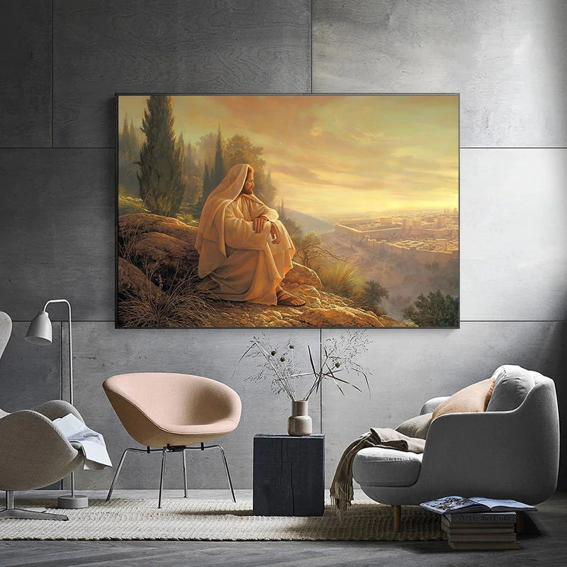 Beautiful Christian Depictions of The Shepherd Christ, Belief, Faith The Samaritan Woman,  Prints On Canvas Wall Art Décor