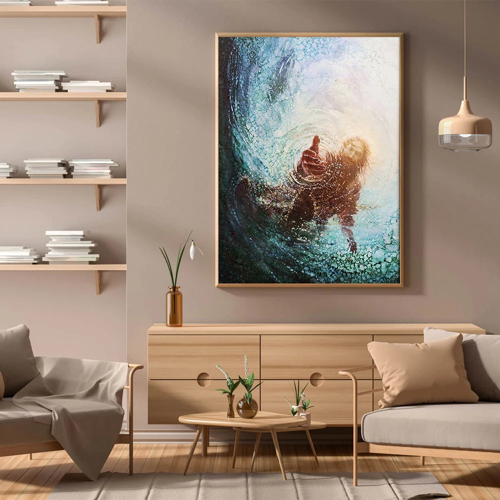 Hand of God Painting Jesus Poster Canvas Print Art Modern Wall Art Jesus Poster Christian Decoration Unframed