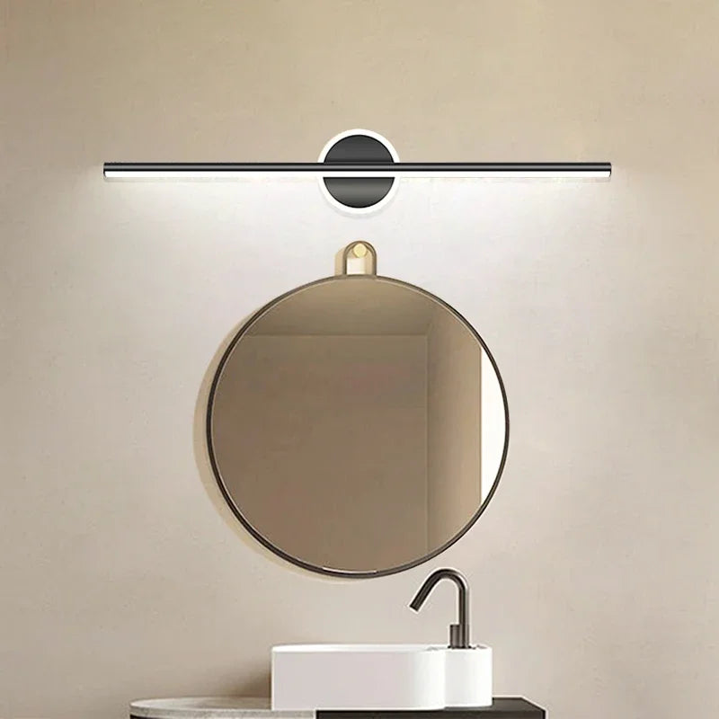 Modern LED Wall Lamp Black Gold Mirror Light Dresser Bathroom Toilet  Long Strip Lamps Home Decor Led Lighting Fixture Lustre