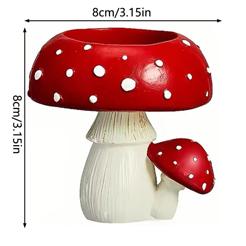 Candlestick Small Mushroom Candle Holder Home Decoration Resin Craft Decoration Creative Table Bedroom Living Room Ornaments