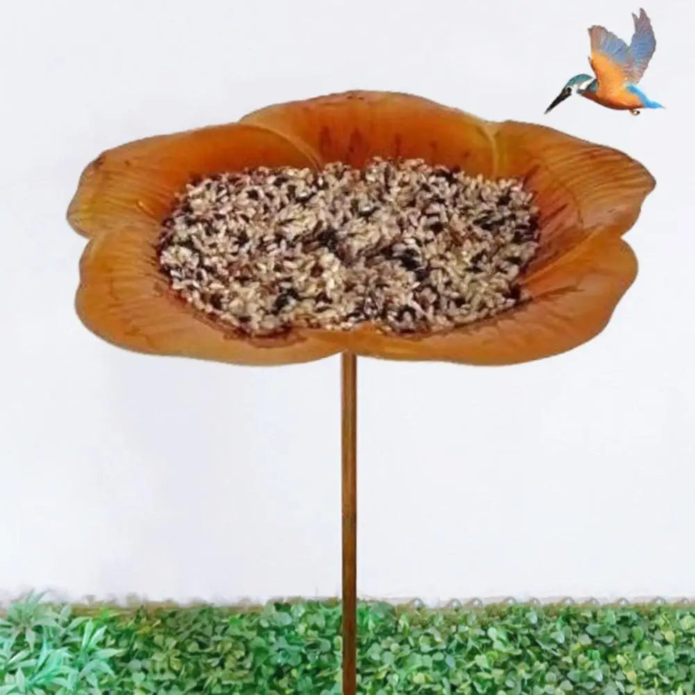 Ground Metal Flower Bird Bath With Shepherd Hook Bird Feeder Bird Garden Courtyard Outdoor Decoration Home Feeding G3T3