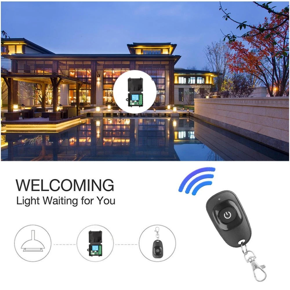 433Mhz Universal Wireless Remote Control Switch DC 12V 1CH Relay Receiver Module RF Transmitter Learning Button Remote Control