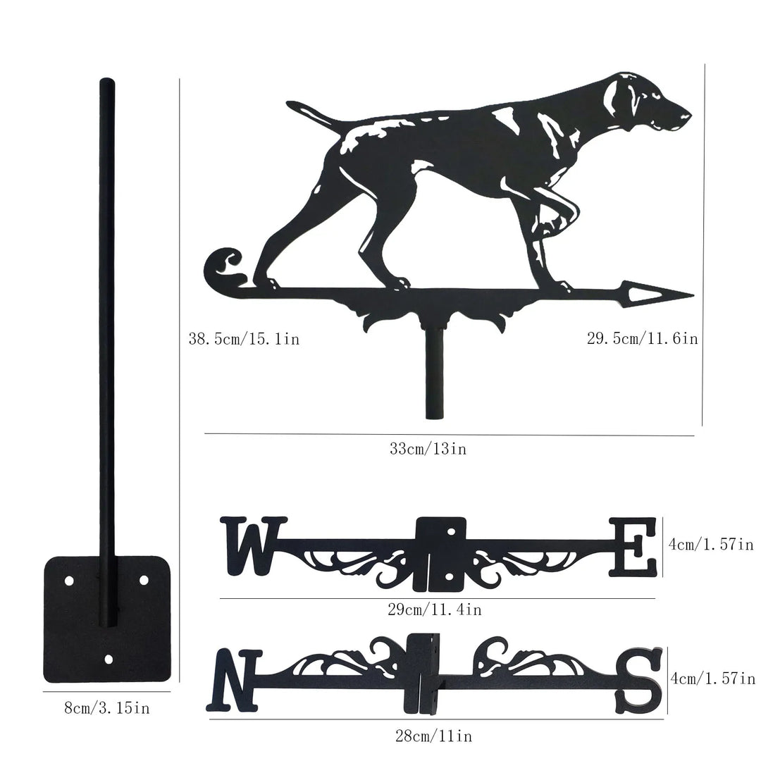 New Metal Foxhound Weather Vane Standing Decor Roof Weathervane Garden Yard Decoration For Dog Lovers Gift Shed Home Fence Post