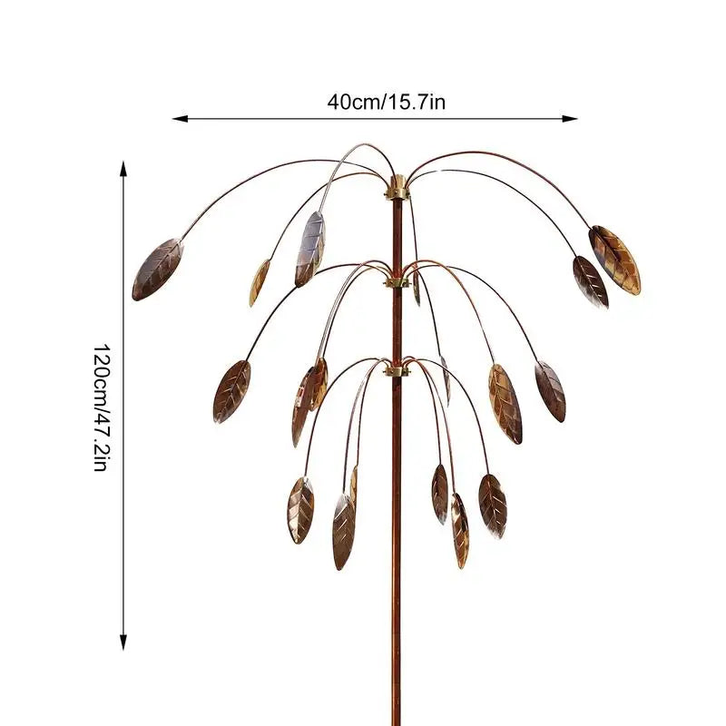 Garden Wind Spinner 120cm  Mental Copper Wind Spinners Outdoor Kinetic Art Windmill Decor Wind Spinner For Garden Yard