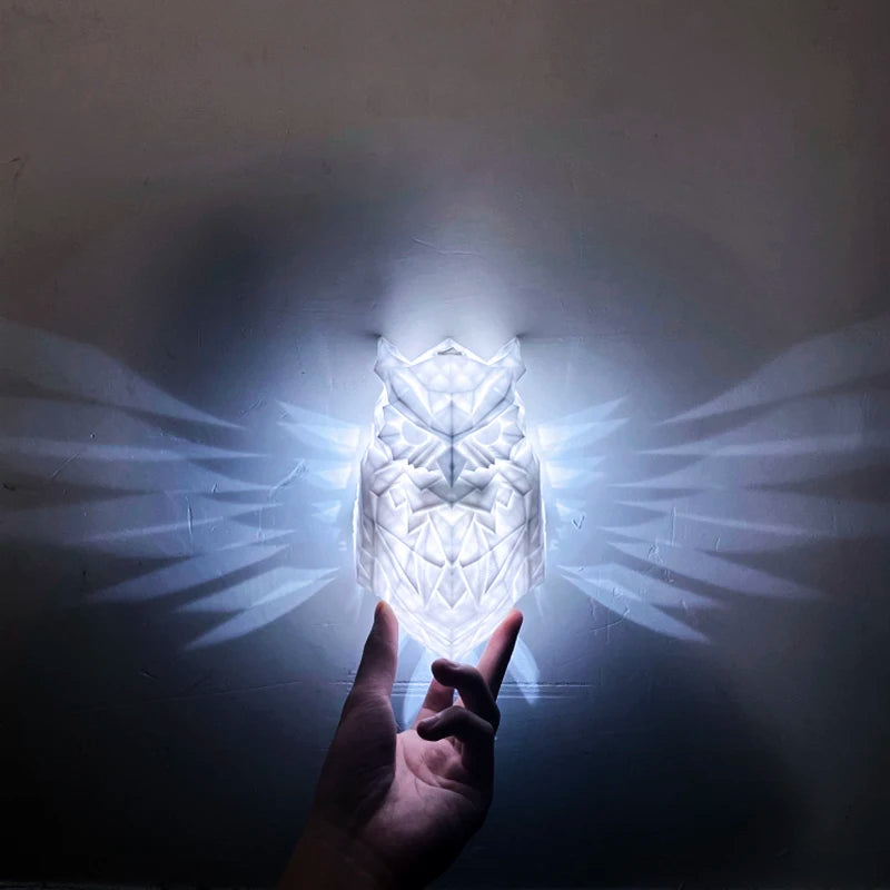 Modern Creative Bird Wall Lamp Owl Eagle Shape Projector Atmosphere Sconce Light 3D Print Body Home Decor Animal Lighting Lustre