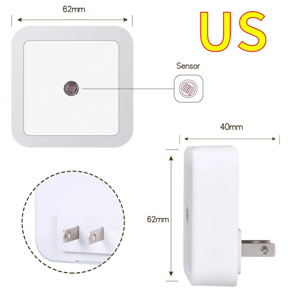 LED Night Light Smart Motion Sensor Lamp EU UK US Plug Mini Wall Lights For Bedroom Hallway Corridors Stairs Bedside Lamp