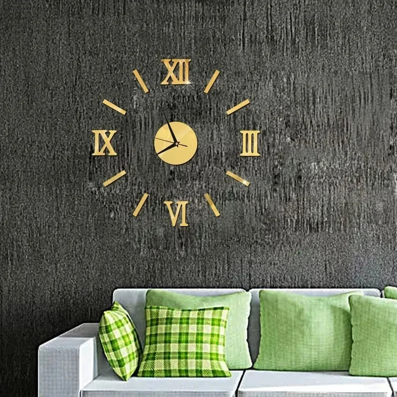 3D Large Wall Clock Stickers Elegant Digital Wall Clocks for Your Home Wall Décor