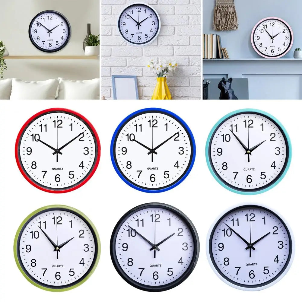 8 Inch Wall Clock Hanging Clock Large Number Round Analogue Clock Battery Powered Decorating For Home Kitchen Office Decoration