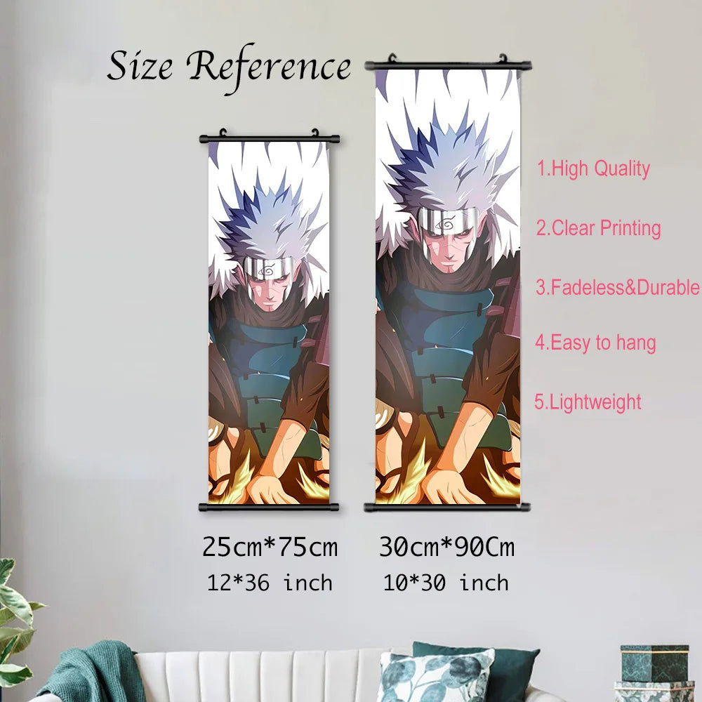 Hot Japanese Anime Scroll Canvas Wall Hanging Painting Kakashi Home Anime Poster Sasuke Art Room Decoration Kid Gift Itachi