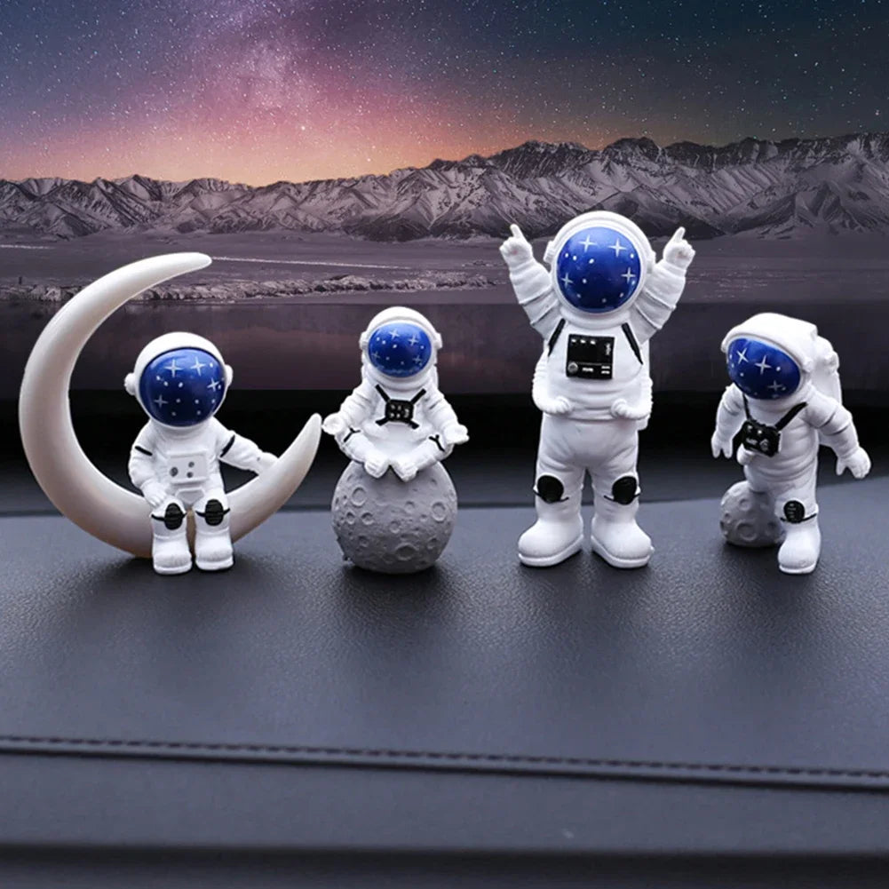 4 pcs Astronaut Figure Statue Figurine Spaceman Sculpture Educational Toy Desktop Home Decoration Astronaut Model For Kids Gift