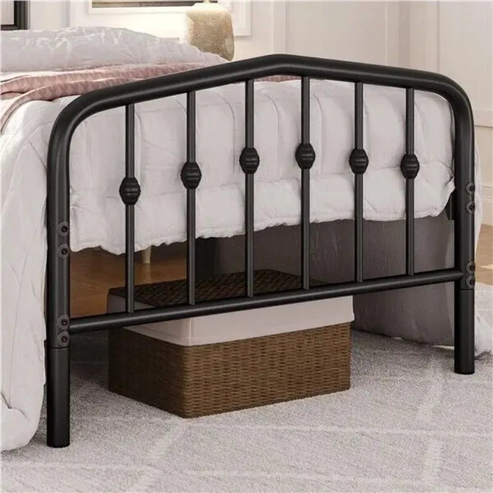 Twin/Full/Queen Bed Frames Metal Platform Bed with Arched Headboard/Footboard,Black/White/Antique Gold