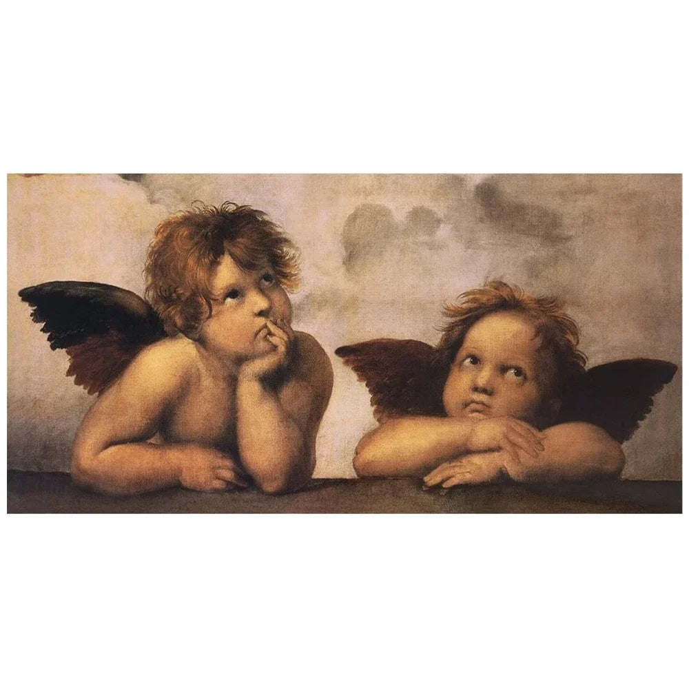 Religious Two Angels Oil Canvas Wall Artwork Pictures Can Decorate Home Walls