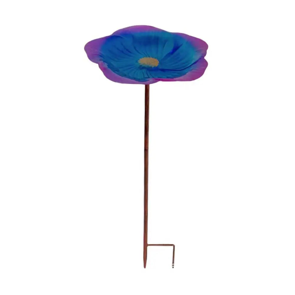 Ground Metal Flower Bird Bath With Shepherd Hook Bird Feeder Bird Garden Courtyard Outdoor Decoration Home Feeding G3T3