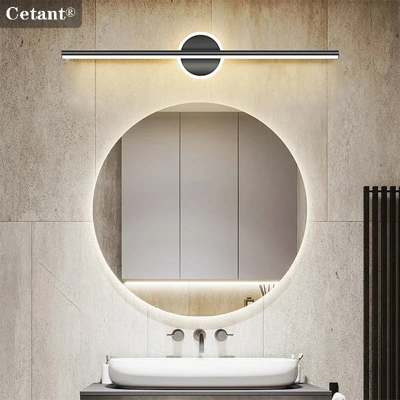 Modern LED Wall Lamp Black Gold Mirror Light Dresser Bathroom Toilet  Long Strip Lamps Home Decor Led Lighting Fixture Lustre