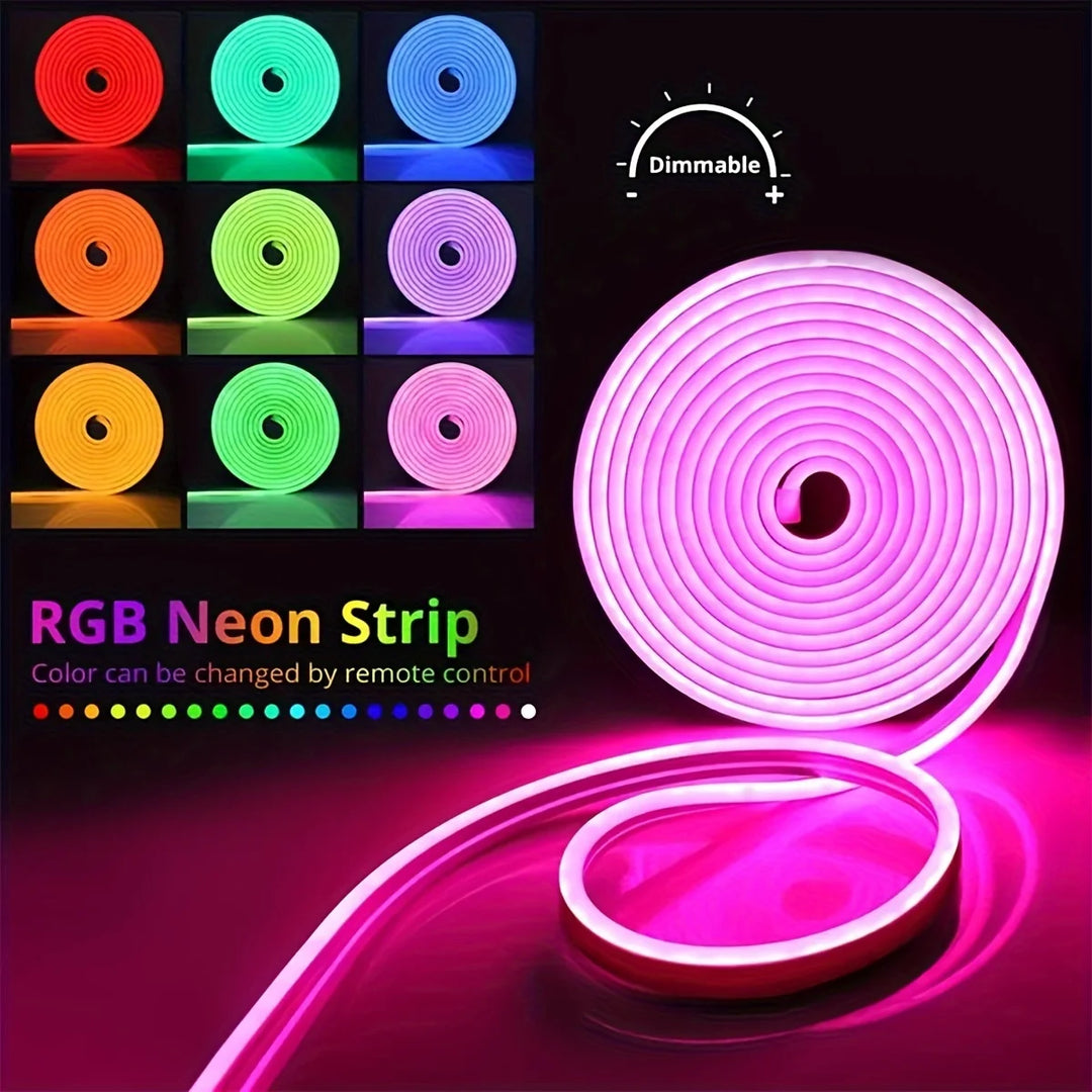 DC5V USB Neon RGB Strip LED Light Tuya WiFi Smart Strip Light IP67 Waterproof RGB DIY Flexible Tape Dream 16 Color For Alexa