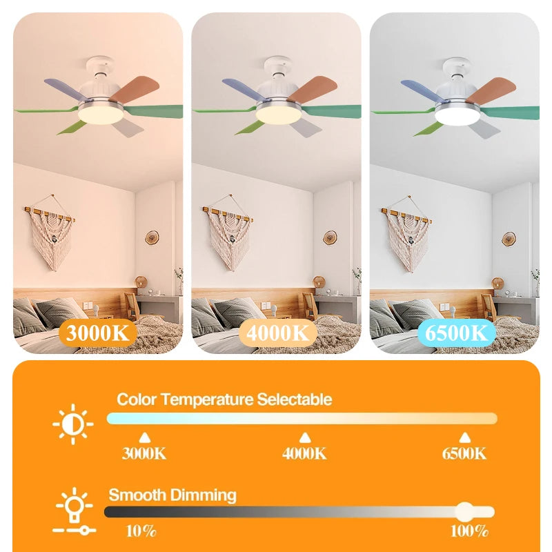 40W Socket Fan Light bombilla con ventilador de techo Smart Remote Control Ceiling Led  Bulb E27 Lamp For Bedroom Living Room