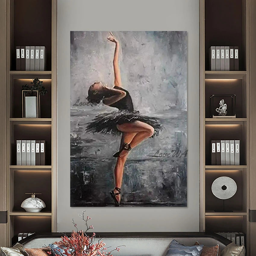 Ballet Dancer Abstract Art Acrylic Canvas Artwork Wall Décor, Not Framed