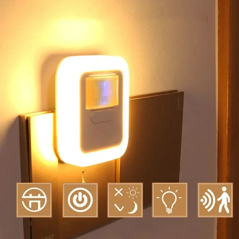 Led smart Night Light Motion Sound Sensor Night Light  brightness adjustment night light Bedroom Lamp Staircase Decorative Lamps