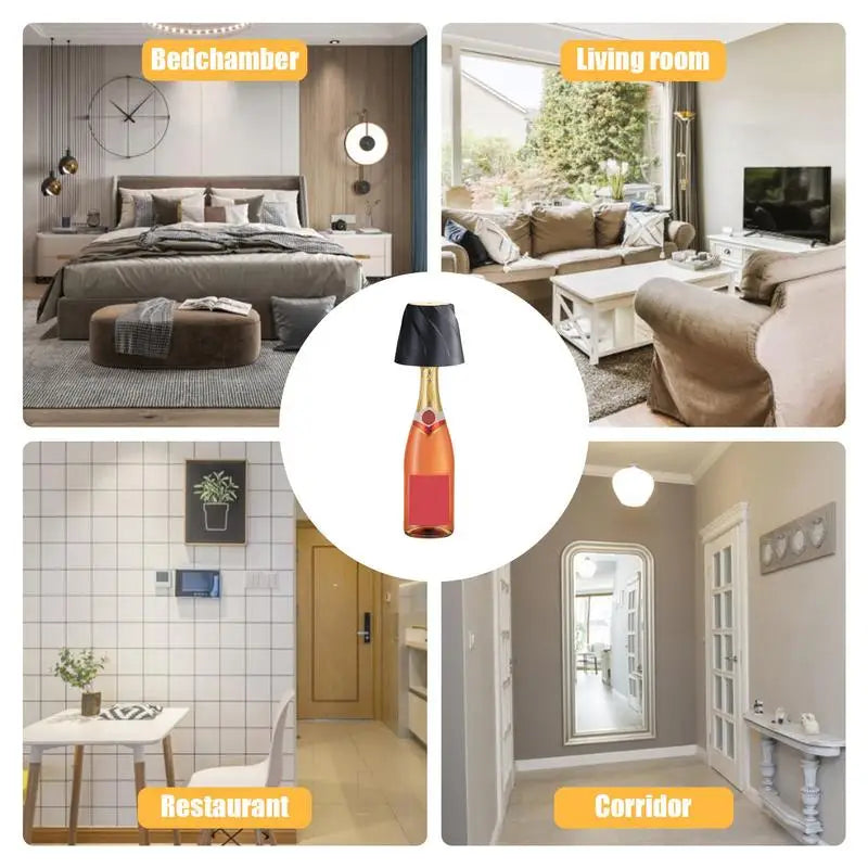 Wireless Bottle Lamp Plug-in Bottle Lamp Wireless Bottle Lamp 3 Light Mode Rechargeable Wine Bottle Lights For Restaurants