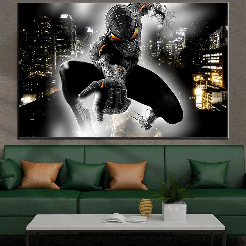 Marvel Avengers Funny Canvas Painting Spider-Man The Hulk Movie Poster Wall Art Mural Picture Children's Room Decor Gift Cuadros