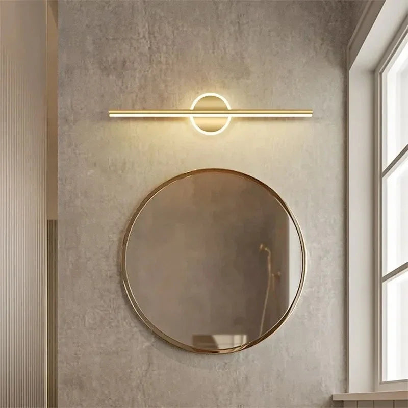 Modern LED Wall Lamp Black Gold Mirror Light Dresser Bathroom Toilet  Long Strip Lamps Home Decor Led Lighting Fixture Lustre