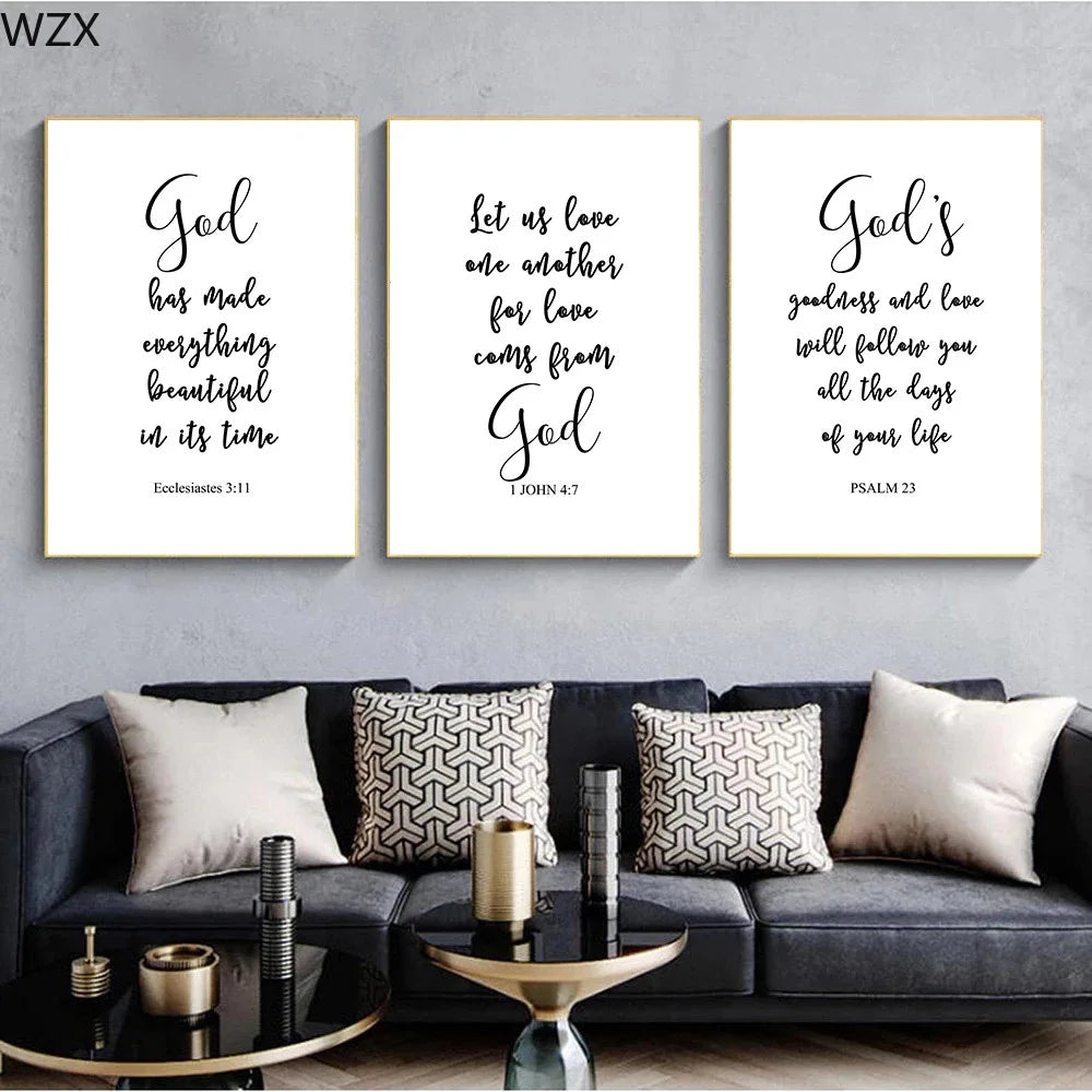 Christian Scripture Bible Verse Quotes Wall Art On Canvas Prints For Your Living Room and Home Decor