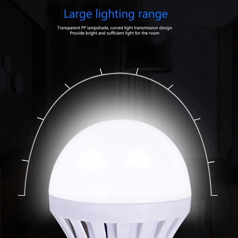 5/7/9/12/15W Cold White E27 Emergency Light Bulbs Rechargeable LED Smart Light Energy Saving Lamps Lighting During Power Outages