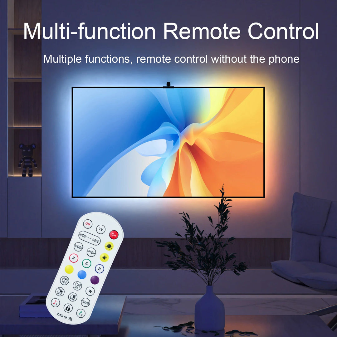 Immersion TV Backlights with Camera, Smart Ambient TV Strip Light RGB Synchronization Ambient Led Strip Light Lamp Living Room