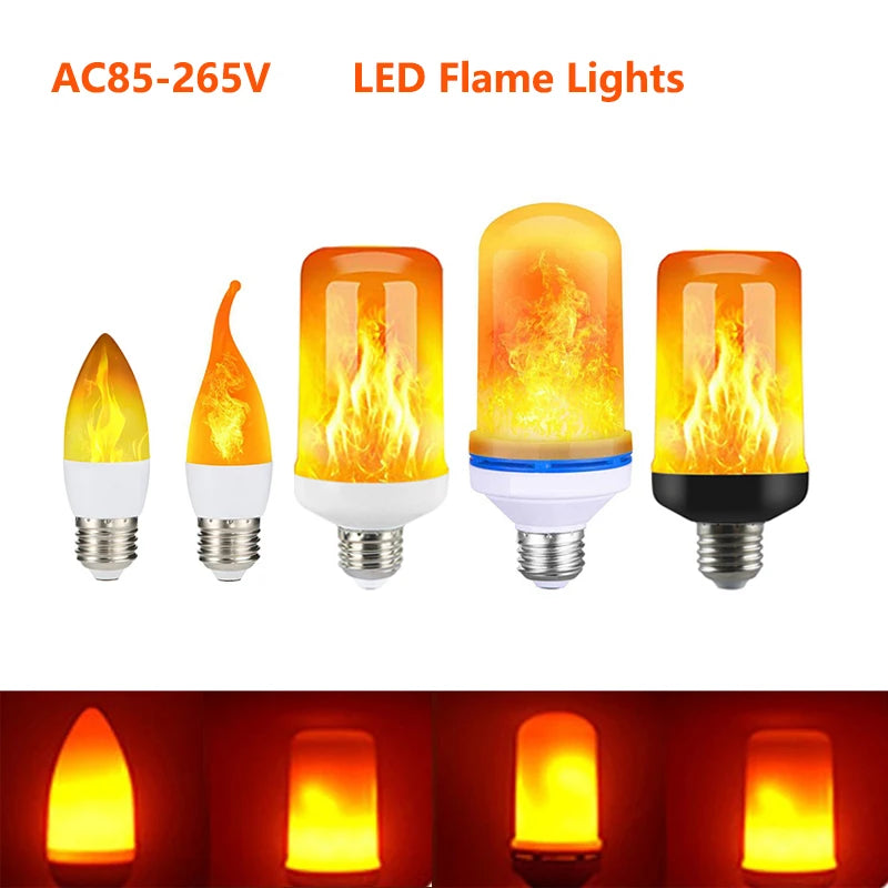 E14 E27 LED Flame Lamps B22 Corn Bulb Creative Flickering Effect Bulb AC85-265V LED Emulation Dynamic Flame Light For Home Decor