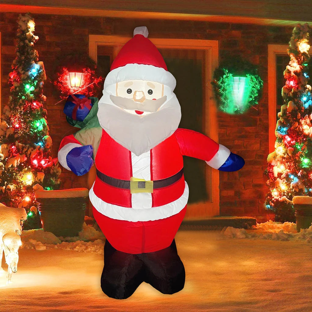 1.2M Christmas Inflatable Santa Claus Outdoor Decoration for Yard with LED Lights