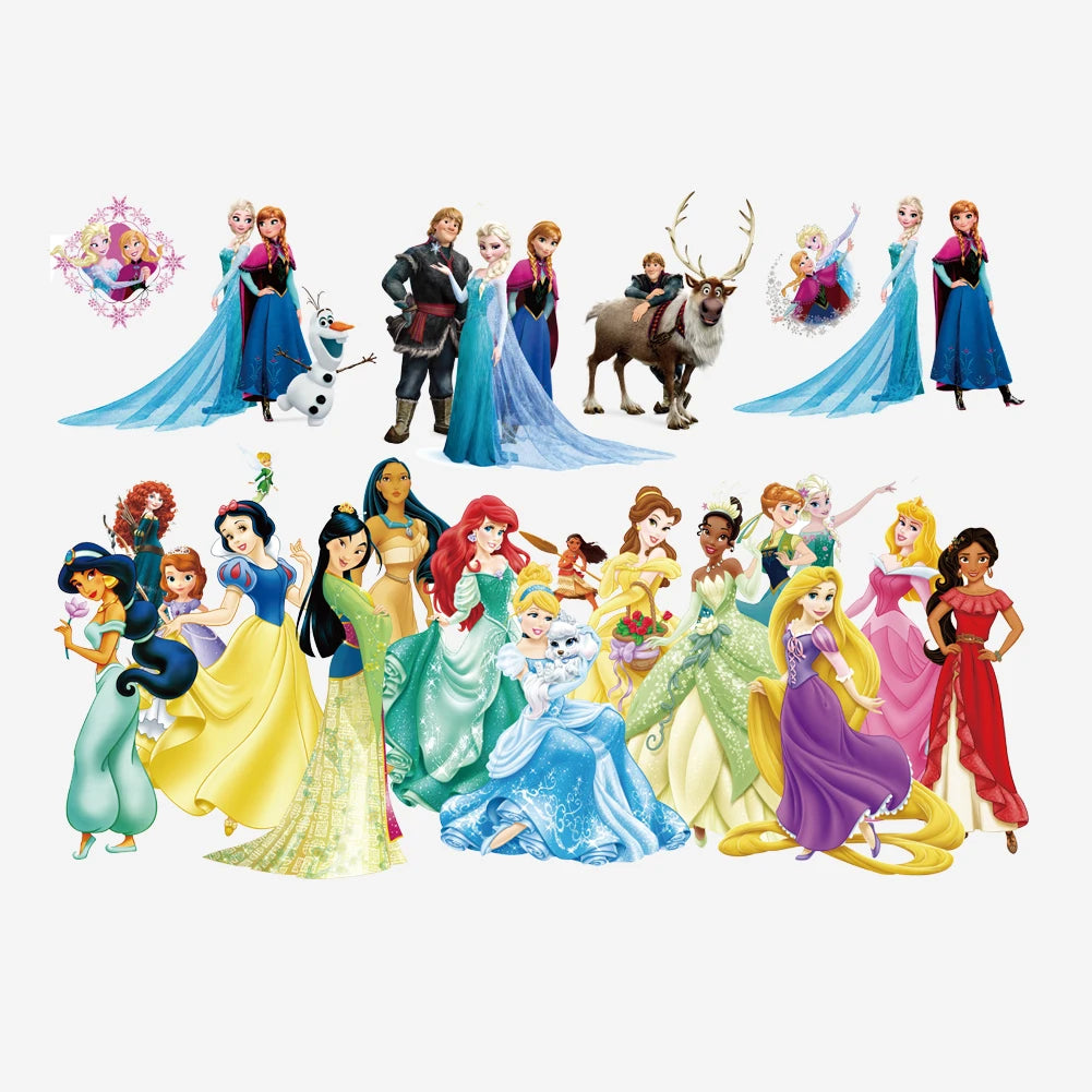 Anna, Elsa, Princess Wall Stickers For Kids Room mural Fairy tale Cartoon decals DIY Decoration Girl's Room Decoration gift