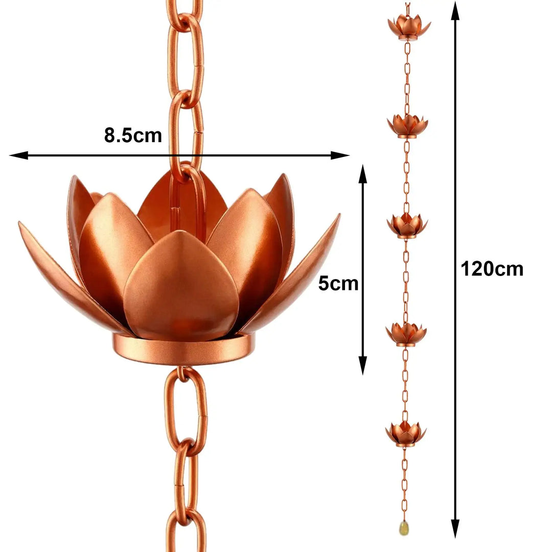 Lotus Rain Chains for Gutters for Divert Water Replacement Downspout Flower Cups Rain Chains for Garden Roofs Home Outdoor Yard