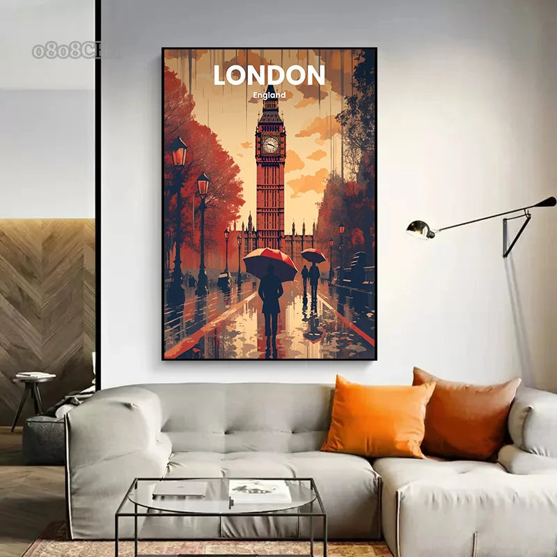 Beautiful Travel City Posters and Prints Canvas Painting World Famous Scenic Spots Mural Modern Home Living Room Wall Art Decor