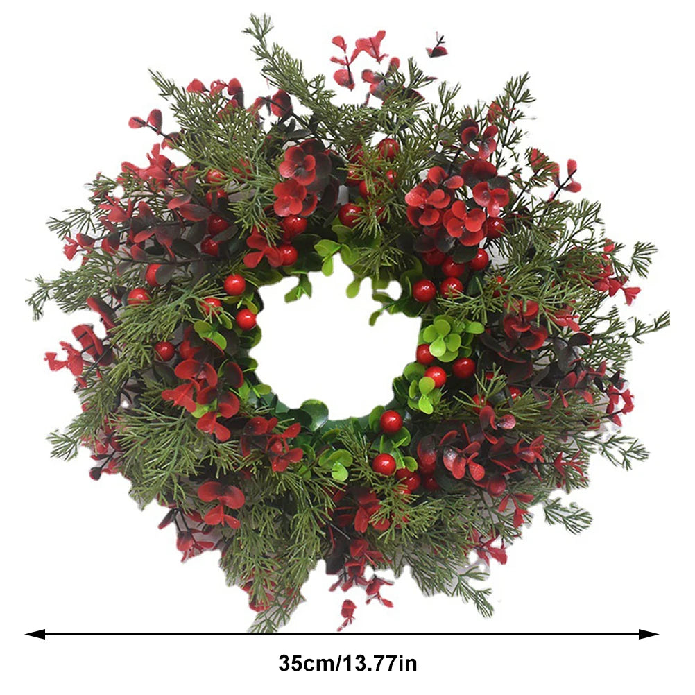 Christmas Wreath Artificial Red Berries Decoration Interior Wall Decoration