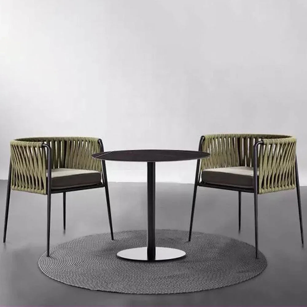 Europe style New Design Aluminium Garden Outdoor Rattan side Table Chair Furniture Dining Patio Set