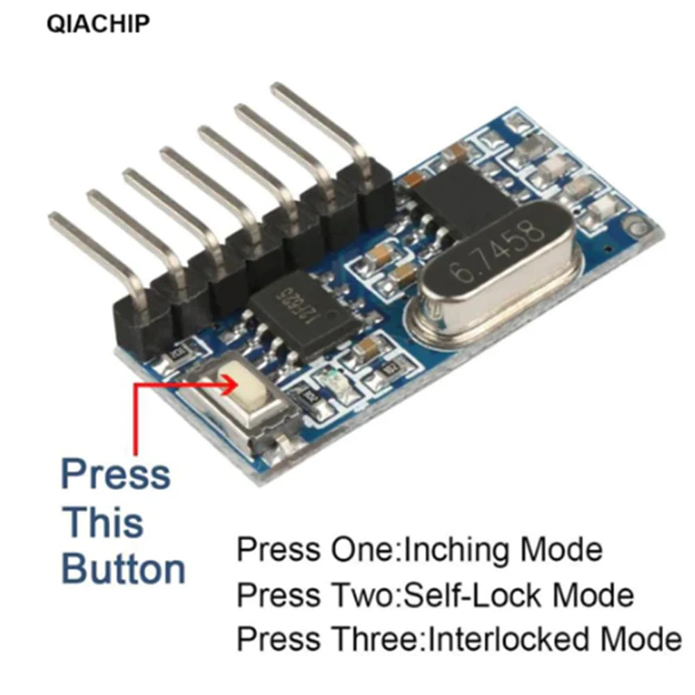 433 Mhz RF Remote Control Transmitter 433mhz RF Relay Receiver Switch Module Wireless Switch 4 CH Output Control Switch DIY Set