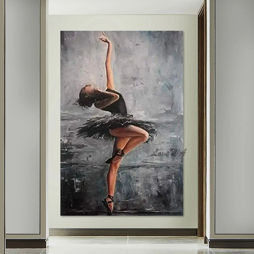 Ballet Dancer Abstract Art Acrylic Canvas Artwork Wall Décor, Not Framed