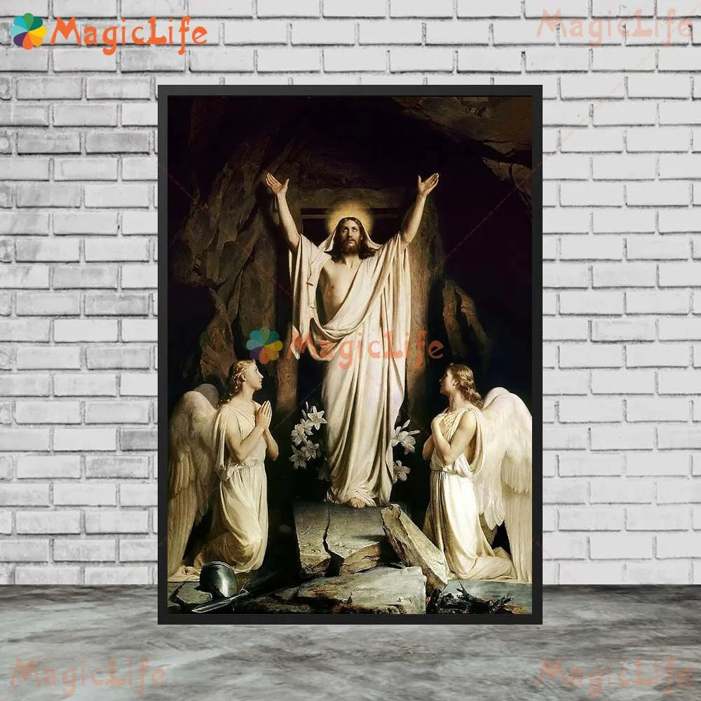 Religion Christ and Mary Posters Christianity Wall Pictures For Living Room Nordic Poster Wall Art Canvas Painting Unframed