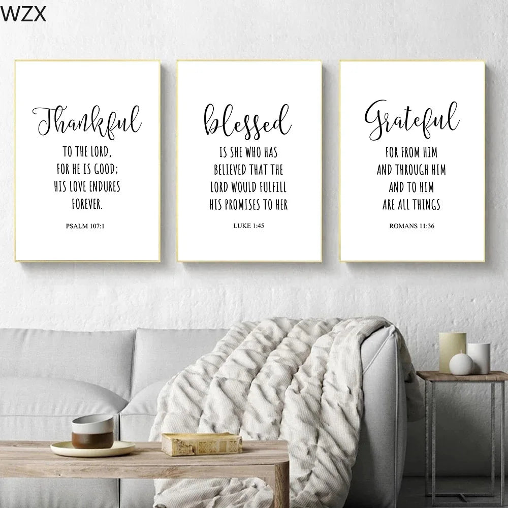 Christian Scripture Bible Verse Quotes Wall Art On Canvas Prints For Your Living Room and Home Decor